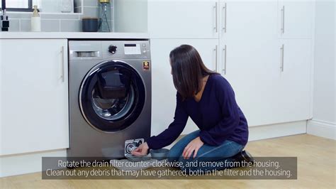 samsung washing machine clean drain filter message|samsung washing machine filter cleaning instructions.